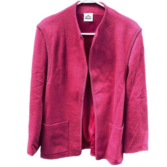 Vintage Bleyle size 14 wool dusty rose open blazer jacket . - Picture 1 of 6